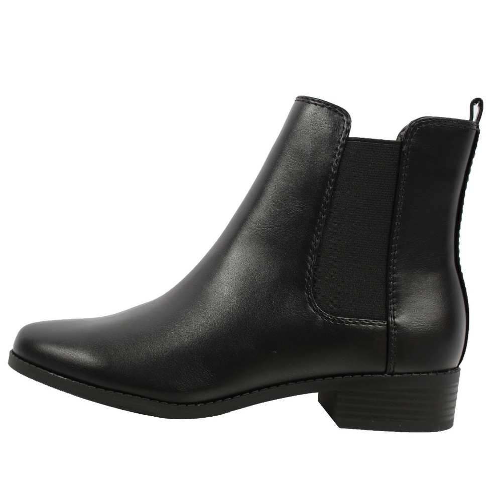 Black faux leather Chelsea Dress Short Boot - Picture 4 of 7